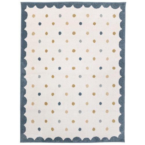 Orian Rugs Inc. Orian Rugs Dots Playroom Kids Rug - in Light Blue, Novelty Style, Indoor Home Kids Room Classroom Bedroom Decor | Wayfair