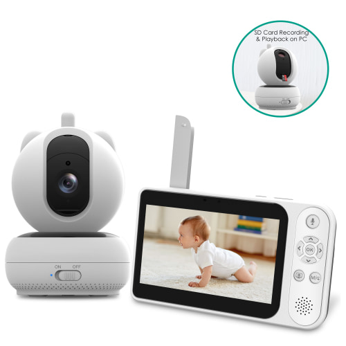Baby Monitor- 5'' Video Baby Monitor with Camera and Audio, Non-Wifi, 2-Way Talk, Night Vision, 6X Zoom, 8 Lullabies Vizolink
