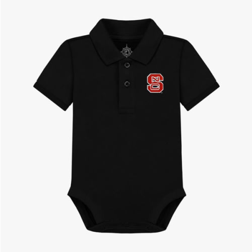 NC State Black Polo Onesie - 6-9M