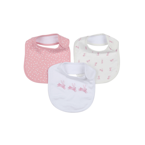 3 Pack Organic Cotton Bibs - Bunny