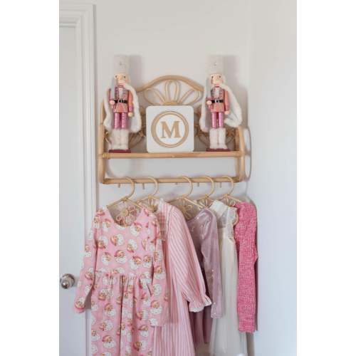 Daisy Whispers Rattan Wall Shelf - boho rattan home nursery decor