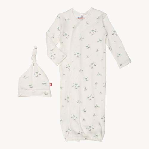 tiny diny organic cotton magnetic cozy sleeper gown + hat set – Magnetic Me