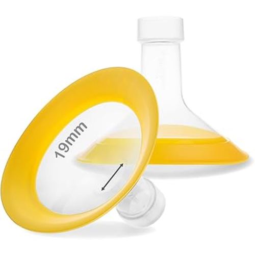Nenesupply 19mm Oval Flanges Compatible with Medela Breast Pump Parts Replace 19mm Medela Flange Accessories. Work with Pump in Style Parts Symphony Parts Swing Maxi Harmony and Personalfit Flex
