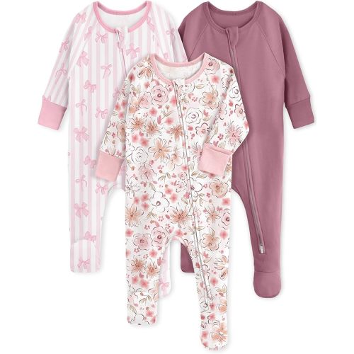 Yoofoss Baby Pajamas 100% Organic Cotton Baby Sleepers for Newborn 0-3 3-6 6-9 Months Boys Girl Clothes 3pcs Footed PJs