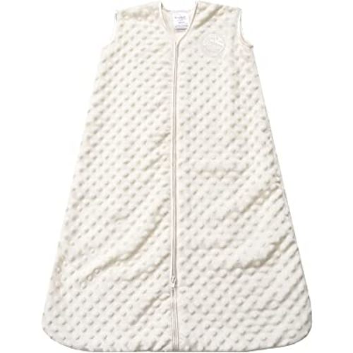HALO Sleepsack Plush Dot Velboa Wearable Blanket, TOG 1.5, Cream, Medium