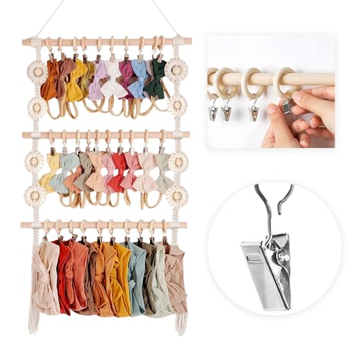 Baby Bow Holder Hair Bow Organizer Headband Organizer for Girls Baby Headband Organizer Accessory Organizer Wall Hanging Headband Holder Toddler Girls Room Accessories