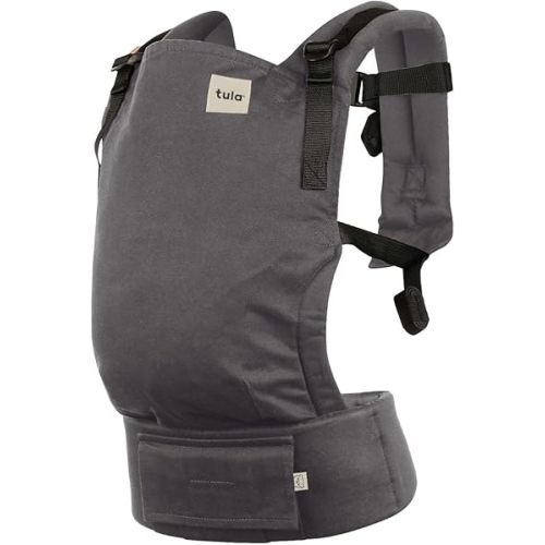 Baby Tula Breathable Mesh Panel Free-to-Grow Baby Carrier - Adjustable, Comfortable, Newborn to Toddler Carrier - Ergonomic Fit for 7lbs to 45lbs - Back & Front Carry Options - Graphite