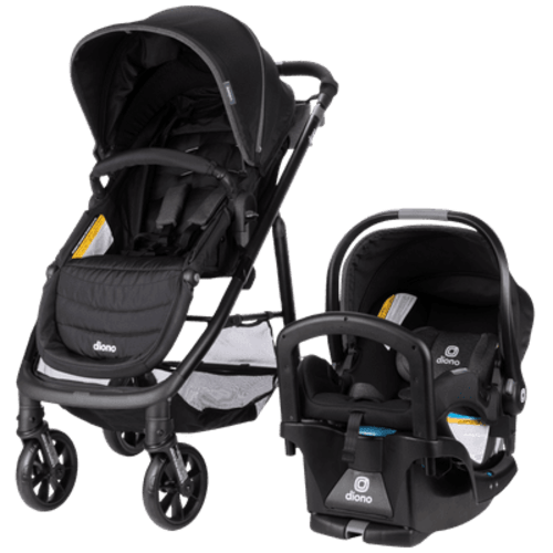 Diono Quantum 4 3-in-1 Travel System with LiteClik 30 R Infant Car Seat and Base, Black Jet