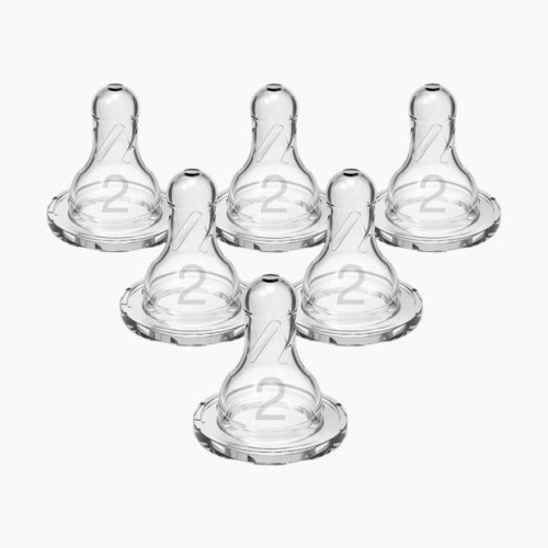 Dr. Brown's Narrow Nipple - Clear/White, 6, Level 2
