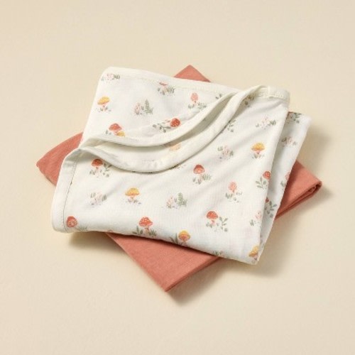2pk Mushroom and Apricot Swaddle Set - Hearth & Hand™ with Magnolia