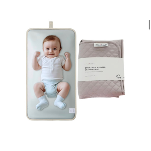 Lily Miles Diaper Changing Pad Portable, Baby Changing Mat with Magnetic Latches, Travel Pad for Diaper Bag, Baby Essentials, Wipeable & Waterproof Mat (Soft Sand, Regular)
