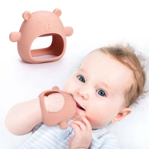Baby Teething Toy, AMIR Baby Toys Soft Silicone Teething Toys BPA Free Baby Teether Baby Chew Toys for Baby New Born Sucking Needs Baby Pacifier Pink