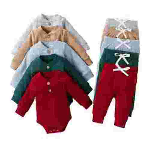Esaierr Baby Infant Boys Girls Clothes Jumpsuit Outfits 2PCS Fall Winter Long Sleeve Cotton Romper Drawstring Pants Unisex Newborn Loungewear Set 0-24M