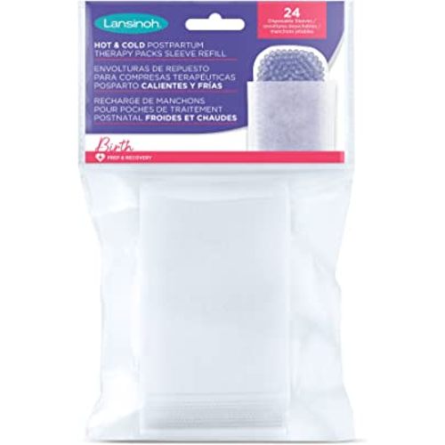 Lansinoh Hot & Cold Postpartum Therapy Packs Disposable Sleeve Refill, 24 Count