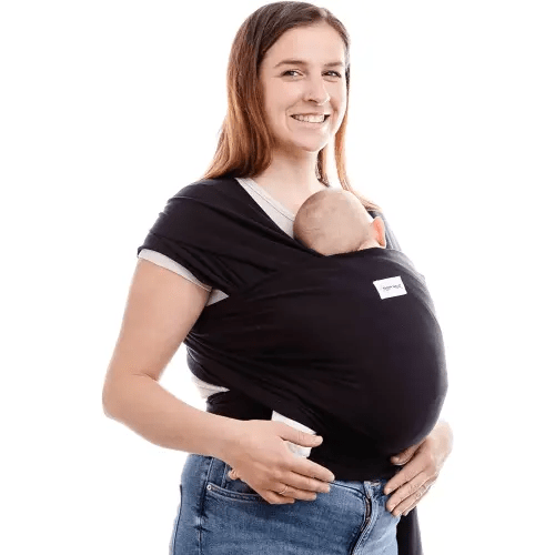Sleepy Wrap Stretchy Ergonomic Baby Carrier Sling for Newborns to Toddlers - Hands-Free Lightweight Baby Wrap 7-35 lbs (Sable Black)