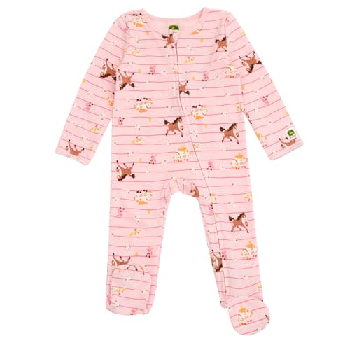 John Deere Farm Animals Tractors Baby Zip Up Sleep N' Play Newborn to Infant Sizes (Newborn - 24 Months)
