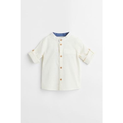 Band-collar Shirt