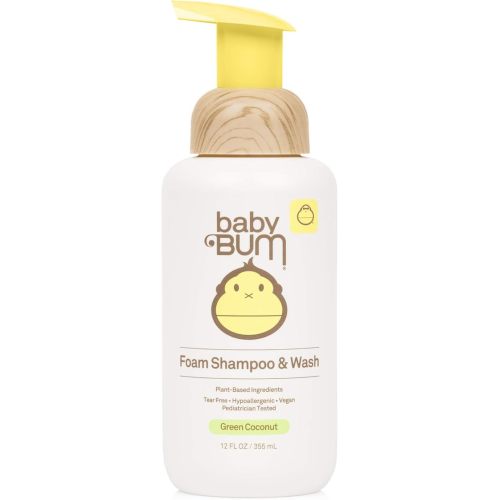 Baby Bum Shampoo & Wash | Tear Free Foaming Soap for Sensitive Skin with Nourishing Coconut Oil | Natural Fragrance | Gluten Free and Vegan | 12 FL OZ