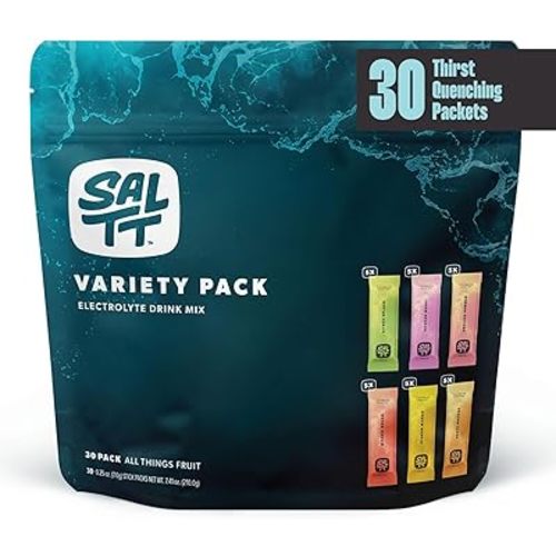 SALTT Electrolytes Powder Flavored Drink Mix - All Things Fruit - 30 Hydration Packets - Magnesium, Potassium, Sodium, Trace Minerals - Zero Sugar & Gluten Free - Travel Essentials - by Keto Chow