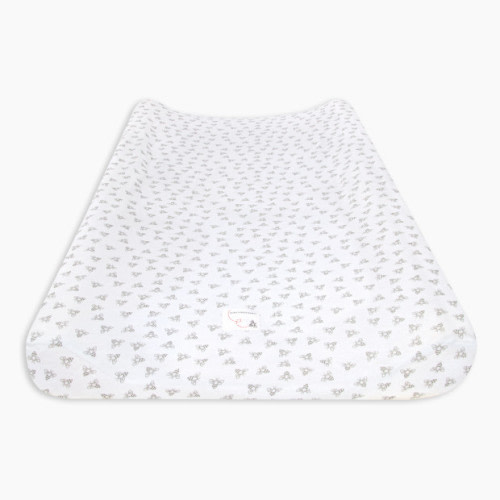 Burt's Bees Baby Organic Cotton Jersey Changing Pad Cover - Heather Grey Honeybee