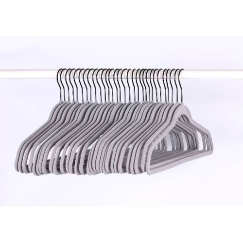 30pk Suit Flocked Hangers Gray - Brightroom™: Velvet Clothes Hangers For Skirts, Sweaters, Dresses, Suits