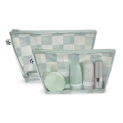 Tiny Twinkle Mess-proof Travel Bags, Airline Compliant, Zipper Closure, Clear Front Pouch, Diaper Bag Packing, Toiletry or Cosmetics Organizer