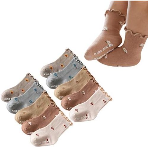 Newborn Toddler Non-Slip Grip Socks Ruffle Lotus Leaf Frilly Socks for Baby Girls