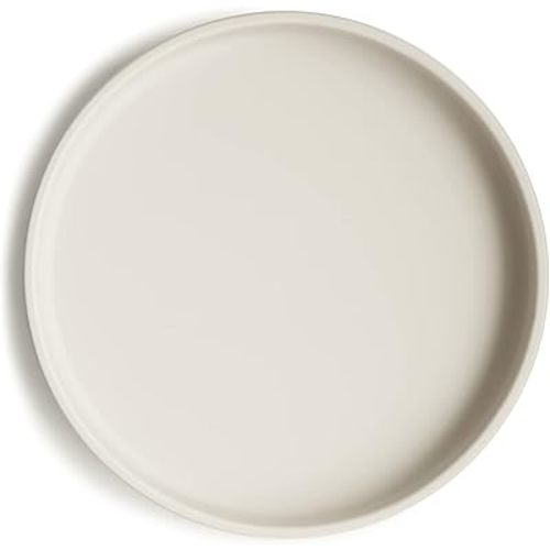 mushie Classic Silicone Suction Plate | BPA-Free Non-Slip Design (Ivory)