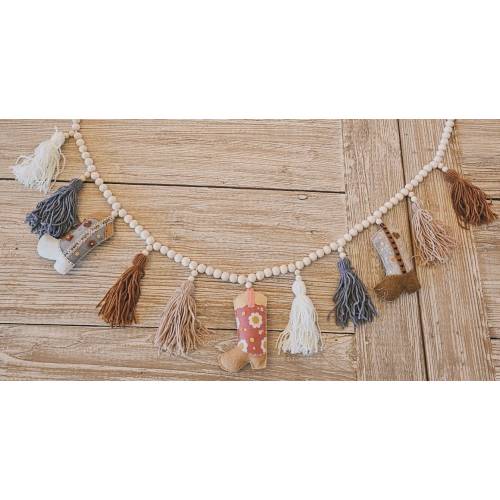 Custom made to order fabric cowboy boot garland