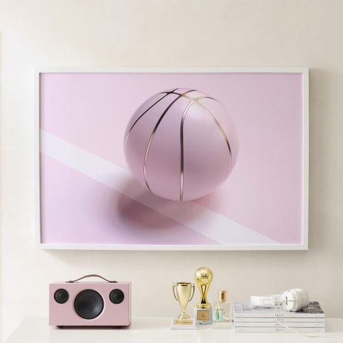 Pink Basketball Framed Wall Art