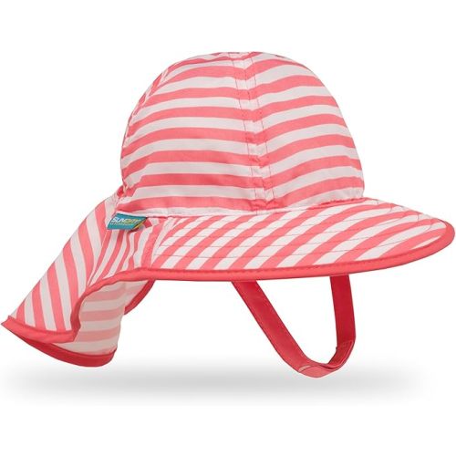 Sunday Afternoons Girls' Infant Sunsprout Hat - 0-6 Months - Coral/White Stripe