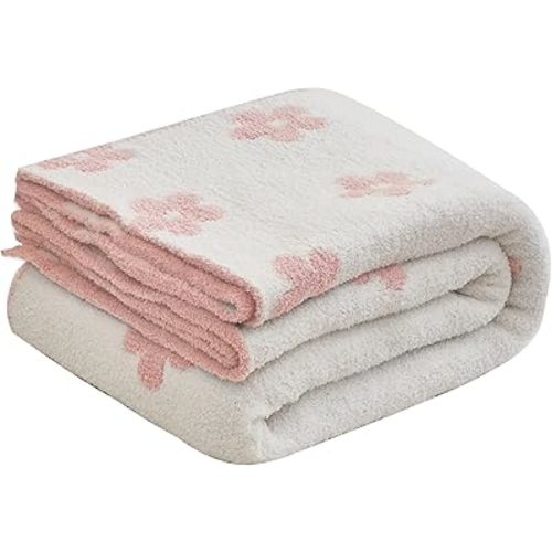 Ultra Soft Cozy Pink Sunflower Knitted Bbay Blanket Fluffy Microfiber Bed Blanket Lightweight Both Sides Throw Blanket for Couch Sofa Bed 30¡°x40¡±¡