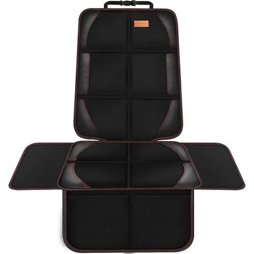 Car Seat Protector, 1 Pack, Thickest Padded 600D Fabric Padding, Waterproof, Durable, Anti Slip Backing, Child Seat Protection, Suitable for Babies, Toddlers, Children(Black 1)