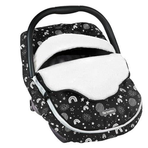 Yoofoss Baby Car Seat Cover Winter Carseat Canopies Cover to Protect Baby from Cold Wind, Super Warm Plush Fleece Baby Carrier Cover for Infant Boys Girls (Stars)