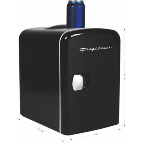 Mini Portable Compact Personal Fridge Cools & Heats, 4 Liter Capacity Chills Six 12 oz Cans, 100% Freon-Free & Eco Friendly, Includes Plugs for Home Outlet & 12V Car Charger (Black)