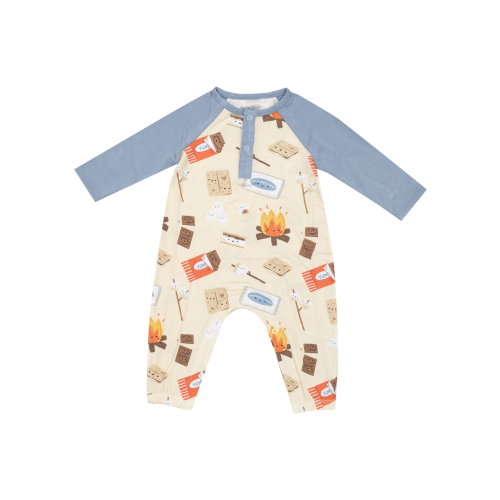 Raglan Henley Romper, Smores