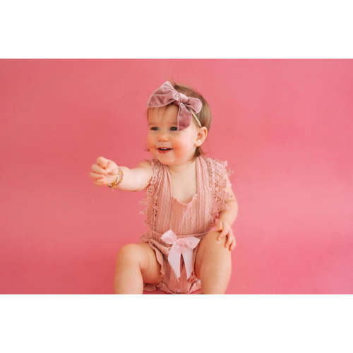 Abigail Headband in Velvet Dusty Pink | Reverie Threads