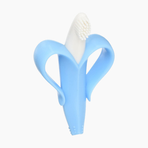 Baby Banana Teether & Infant Training Toothbrush - Blue