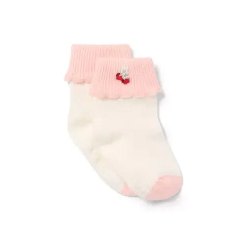 Newborn Cream And Sugar Baby Strawberry Foldover Sock by Janie and Jack