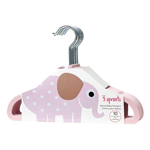 3 Sprouts Baby Hangers – Velvet Closet Clothes Organizers for Nursery - Pink