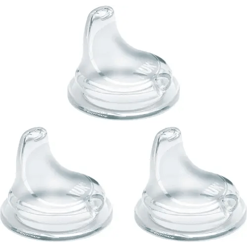 NUK Replacement Silicone Spout for NUK Active and Learner Cups, Clear, Pack of 3