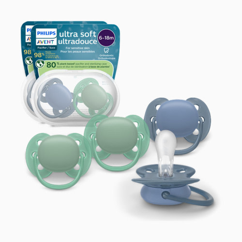 Philips Avent Ultra Soft Pacifier 6-18M (4 Pack) - Blue Hush / Desert Green, 6-18M