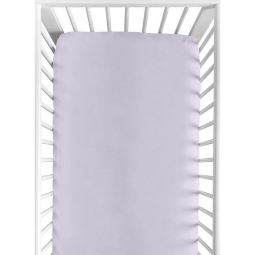 Sweet Jojo Designs Girl Baby Fitted Crib Sheet Rose Collection Solid Lavender Purple