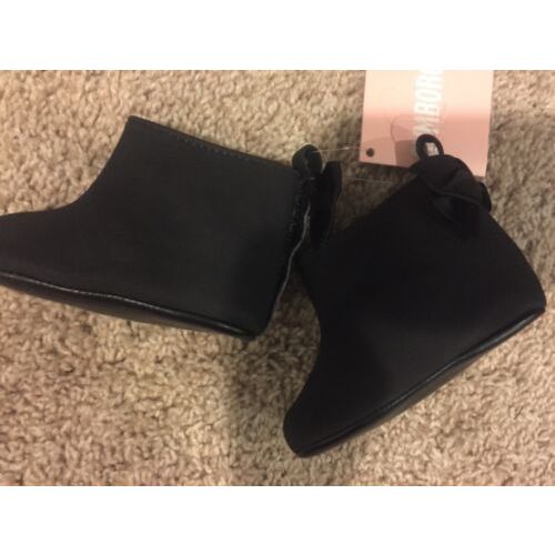 SZ 2 Gymboree Black Crib Shoes Boots Faux Suede booties baby girl New Born