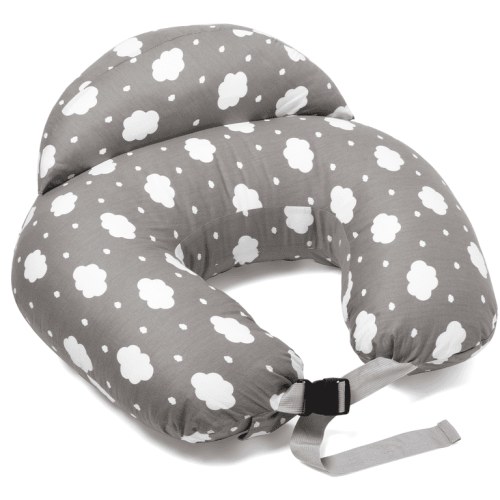 Momcozy Large Comfortable Baby Breastfeeding Pillow, Adjustable Infant Feeding Support, Cozy Design in Grey