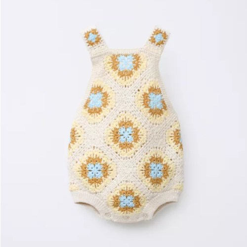 FLORAL CROCHET KNIT ROMPER - Ecru | ZARA United States