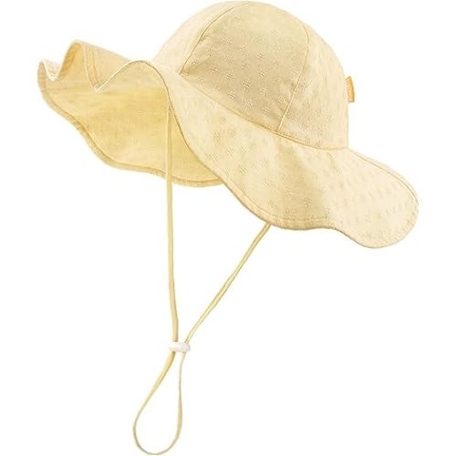 HONGTEYA Baby Sun Hat Toddler Girls Wide Brim Infant Beach Outdoor Summer Hat Sun Protection UPF 50+