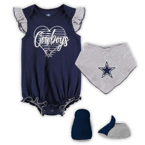 Dallas Cowboys All The Love Bodysuit Bib & Booties Set