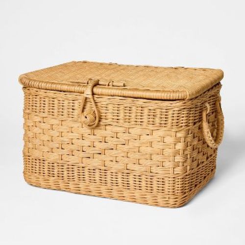 Medium Lidded Rattan Basket - Threshold™ Designed With Studio Mcgee