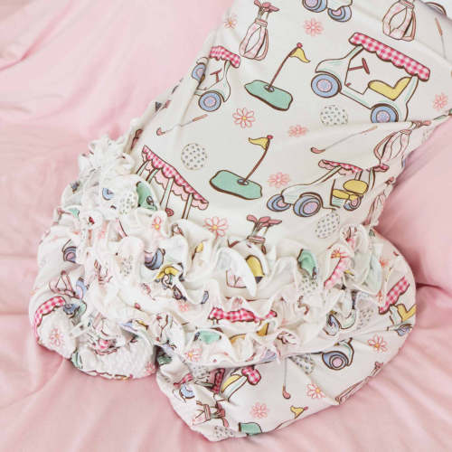 Country Club Cuties Ruffle Zipper Footie | Pink